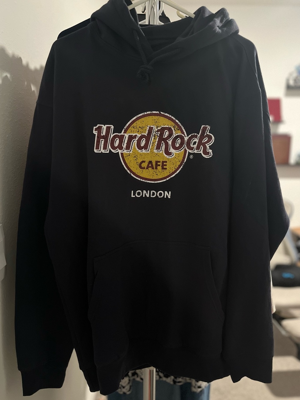 Hard Rock Cafe London  Navy Blue Logo Hoodie